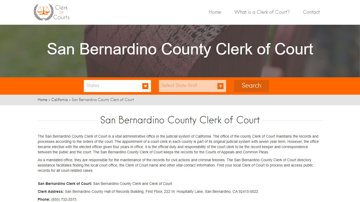 San Bernardino County Clerk of Court